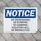 Signmission No Trespassing No Dumping No Camping Violators OSHA Notice Sign, Plastic, 14in W x 10in L, 2PK OS-2PACK-NS-P-1014-L-14929 - alternate 6